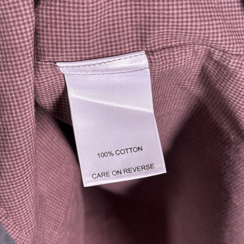 Billy Reid Shirt Mens Medium Burgundy Gingham Cotton Long Sleeve Button Down - Picture 6 of 8